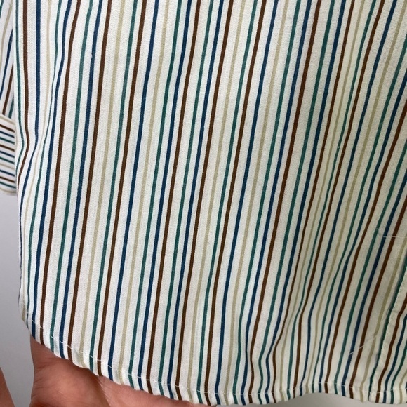 VINTAGE made in USA stripes normcorp buttons blouse - Picture 9 of 10